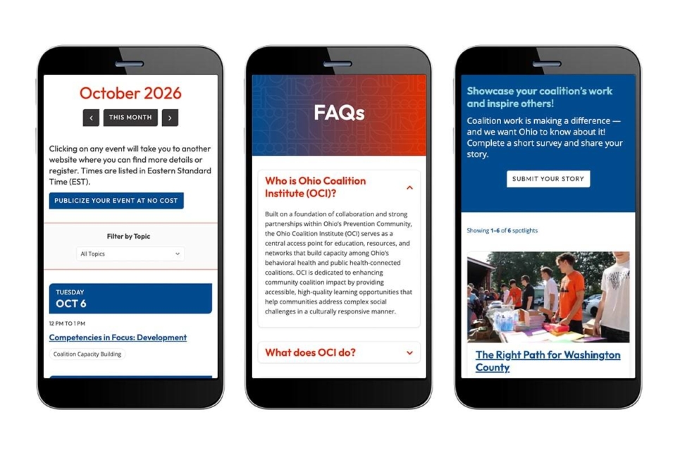 OCI Website Mobile
