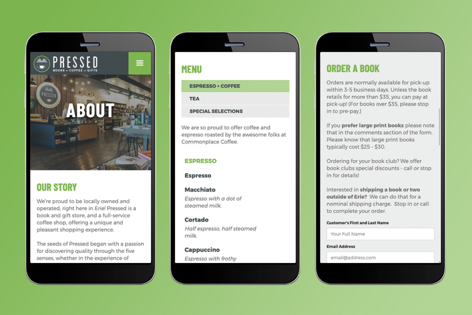 Pressed Website Mobile